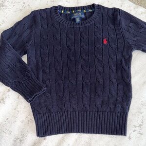 Polo by Ralph Lauren kids Dark Blue Cable Knit Sweater
